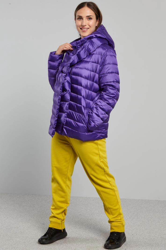 Water-repellent quilted down jacket - VIOLET