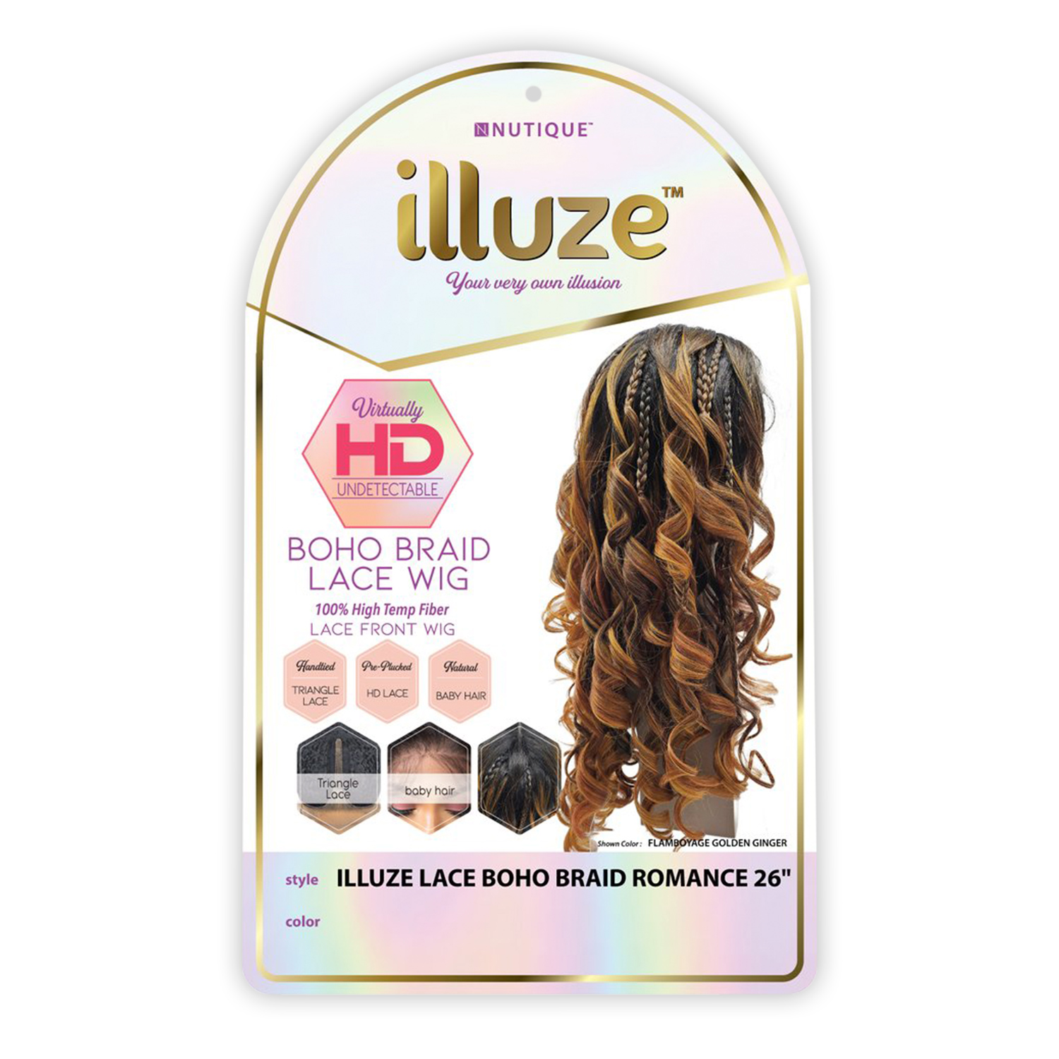 Nutique HD Braided Lace Front Wig Glueless Illuze Lace Boho Braid Romance 26