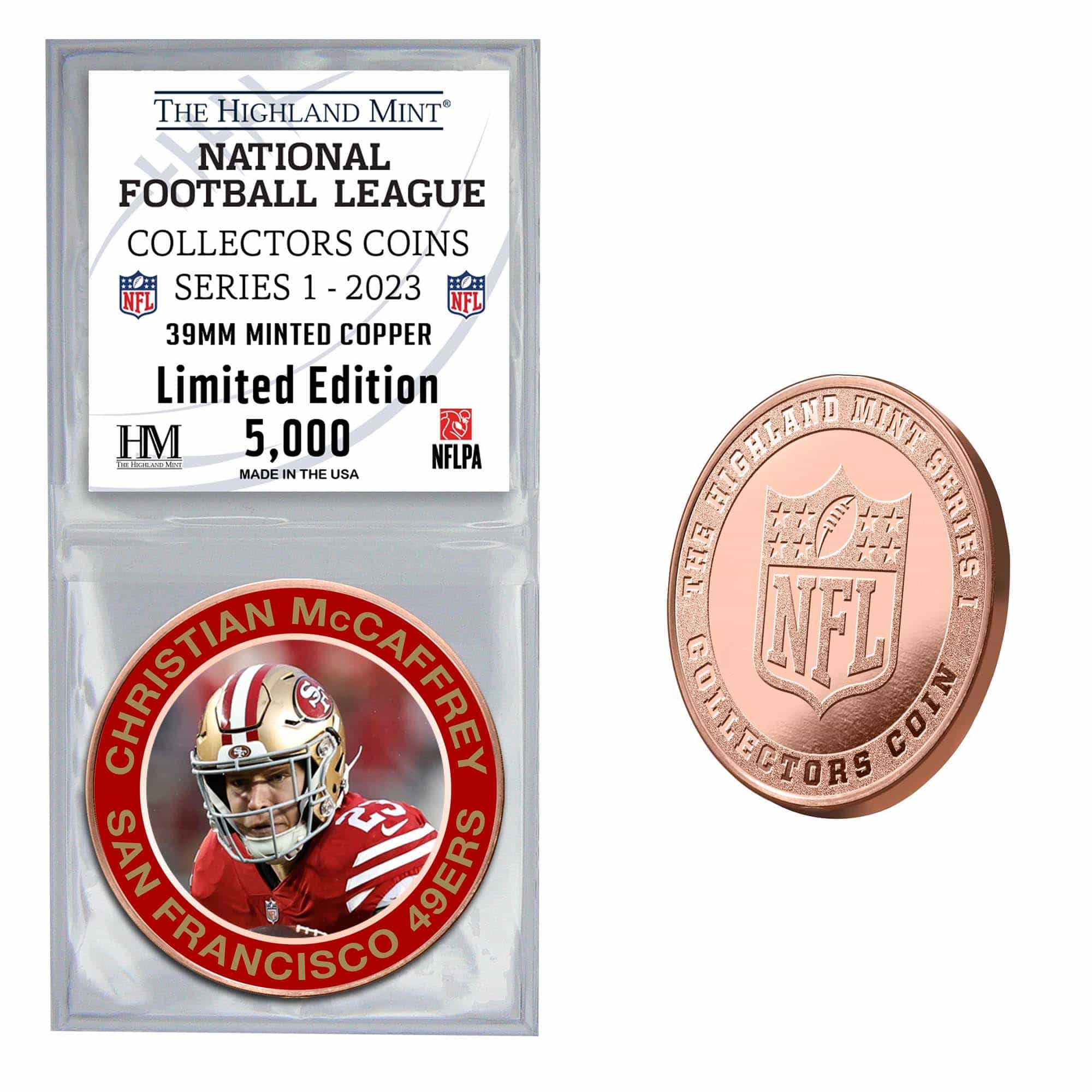 NFL Collectors Coins Series 1 Christian McCaffrey San Francisco 49ers Commemorative Coin
