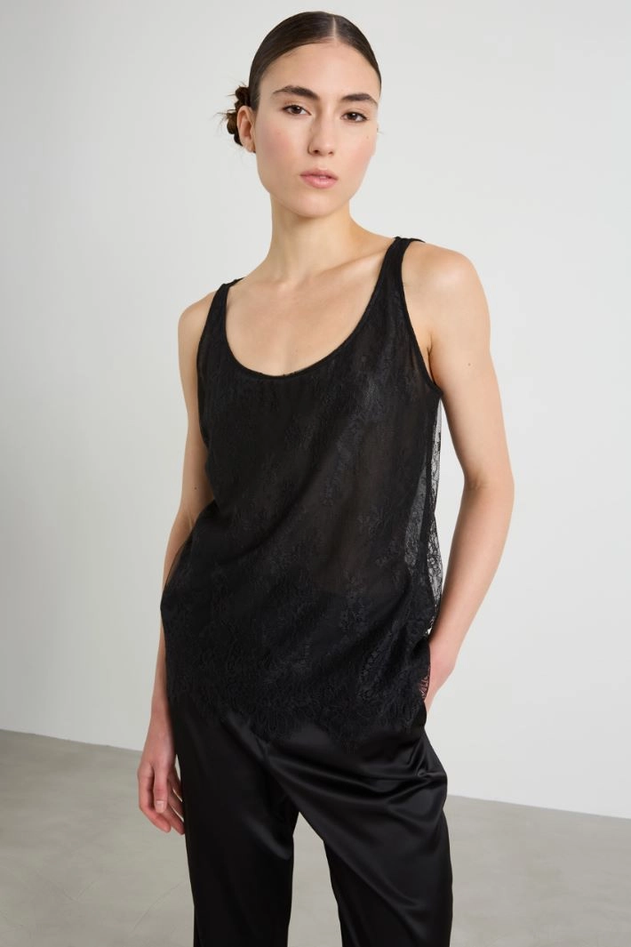 Lace top - BLACK