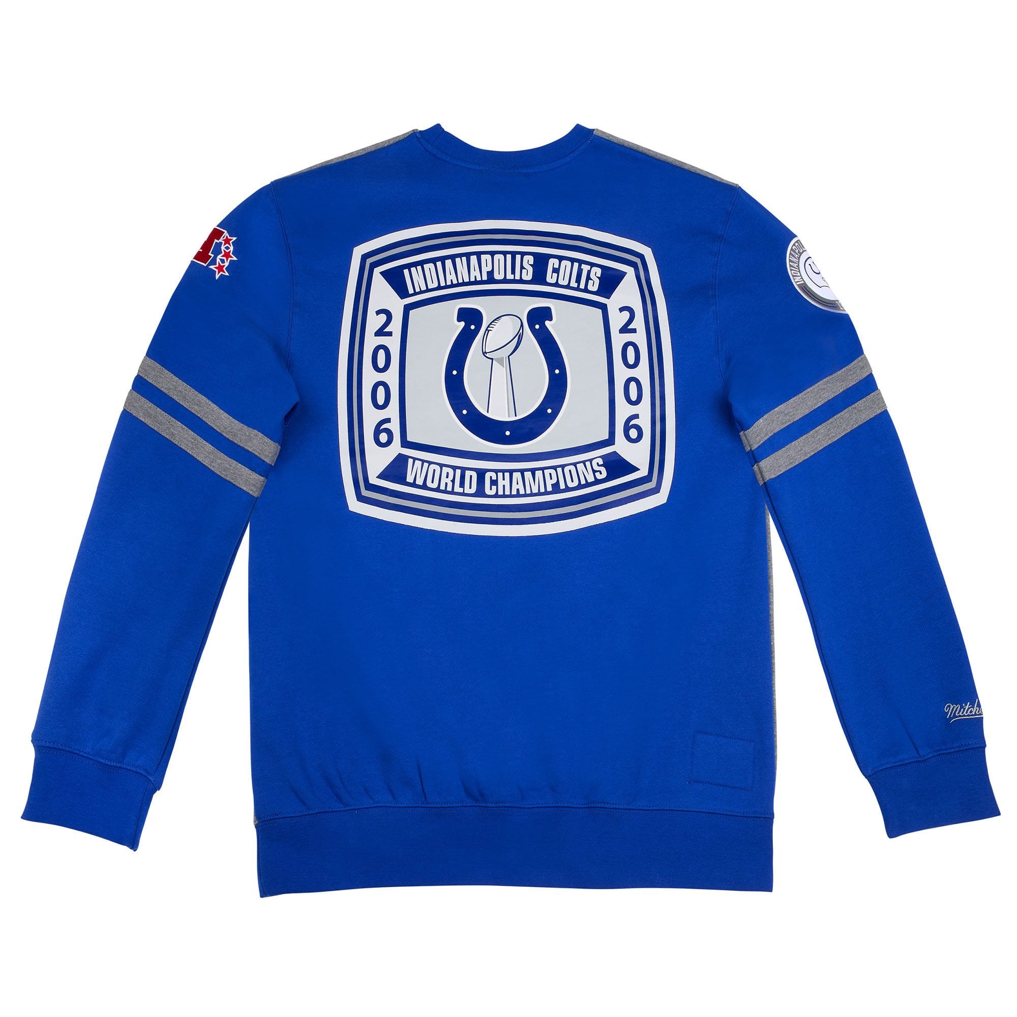 Indianapolis Colts All Over 2.0 Mitchell & Ness NFL Crew Fleece Pullover