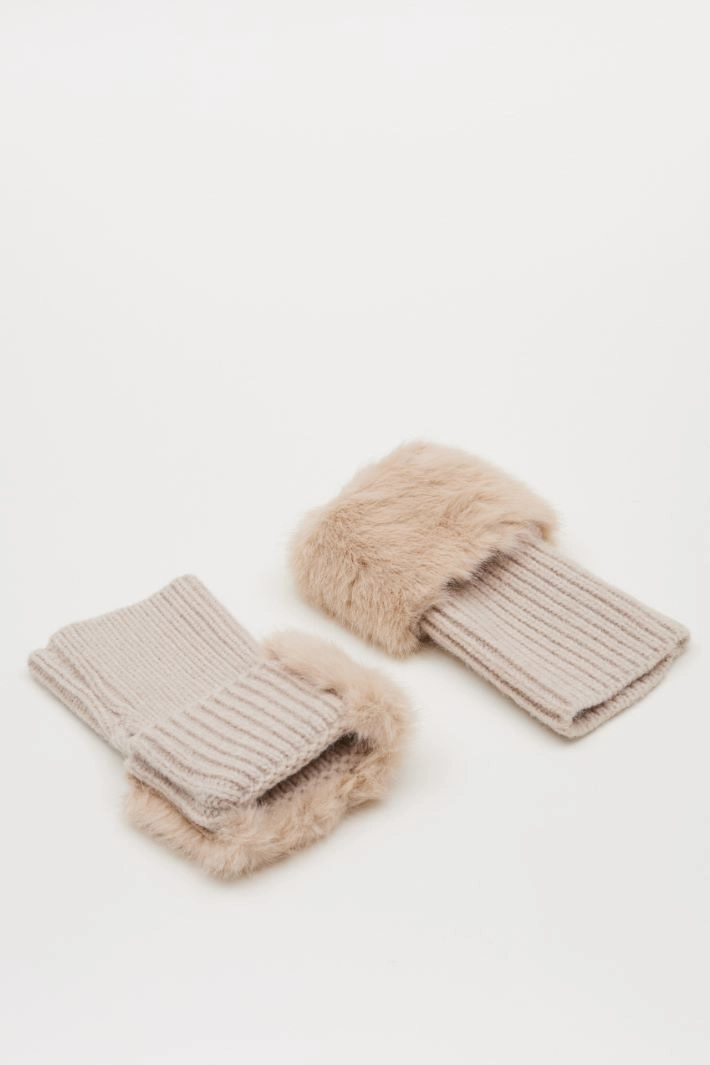 Wool-blend hand warmers - SAND