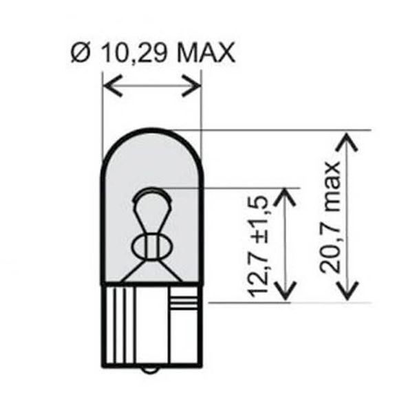 Philips Bulb Indicator Wedge Base Wy5W Amber 12V 5W W2.1X9.5D UniversalRef: 2012396