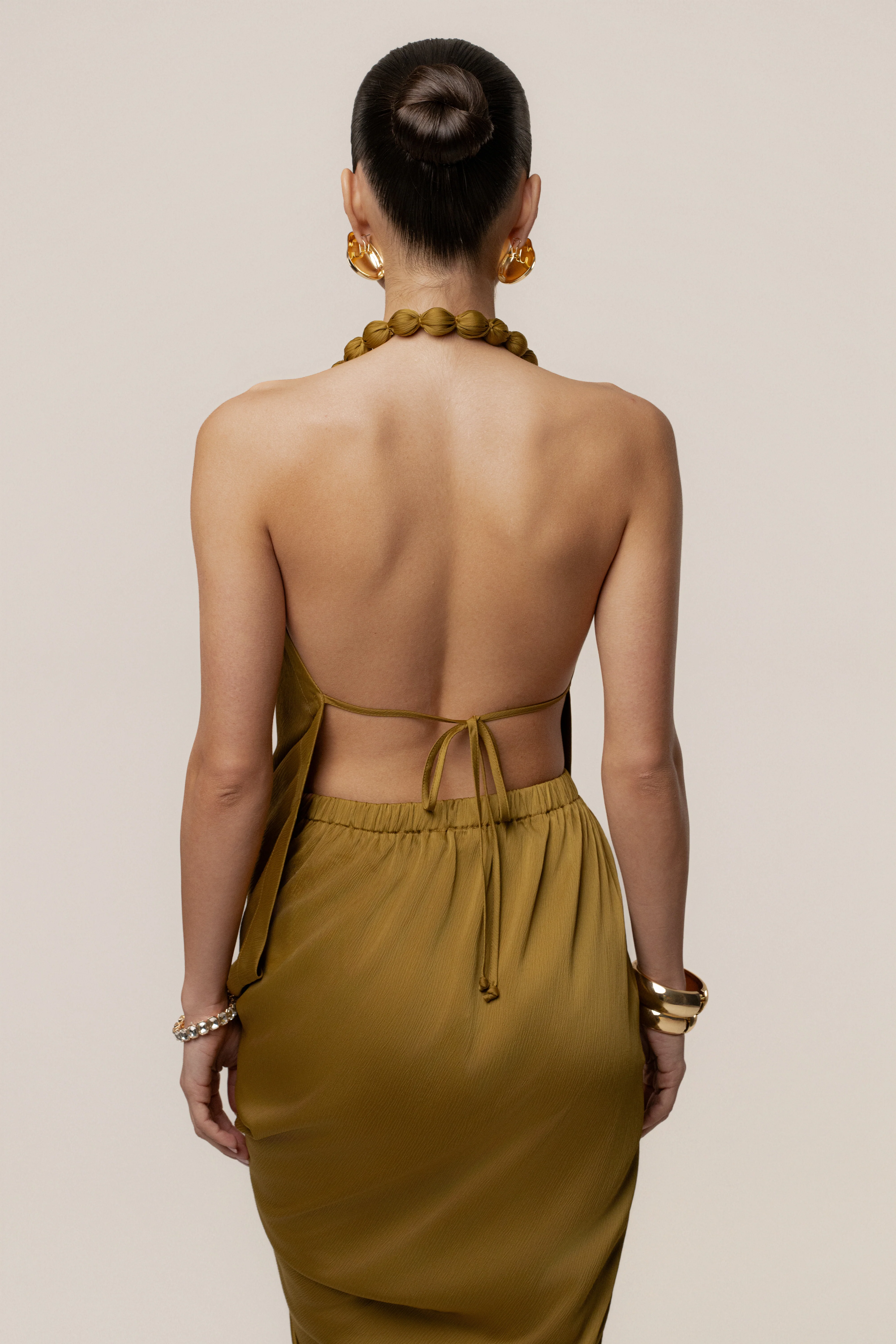 Lime Dolce Drape Dress