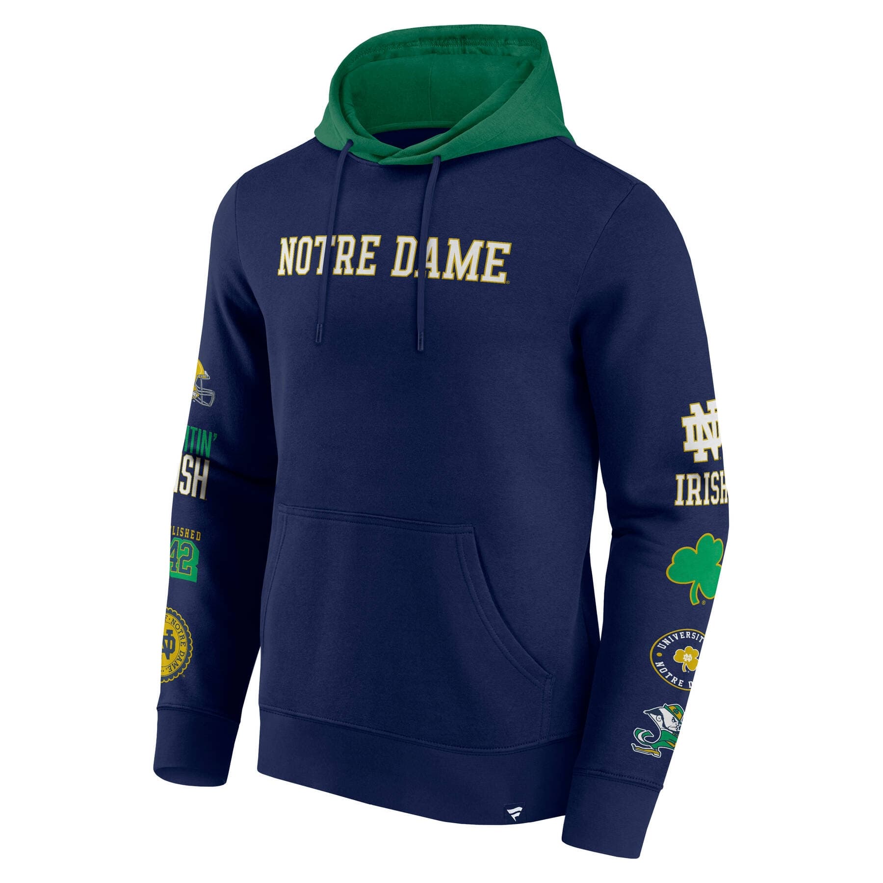 Notre Dame Fighting Irish Colorblock Badge NCAA Hoodie