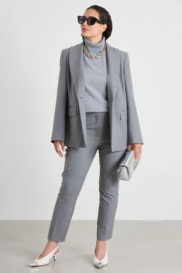 Viscose blend blazer - GREY