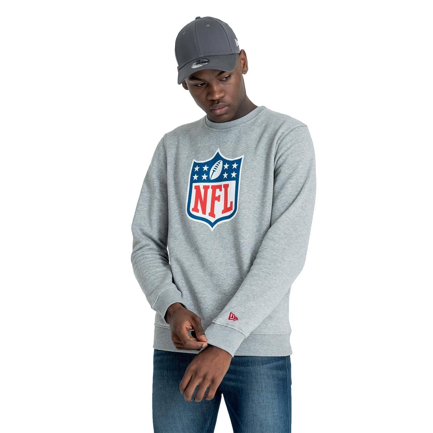 NFL Shield Logo Crewneck NFL Sweatshirt Grey
