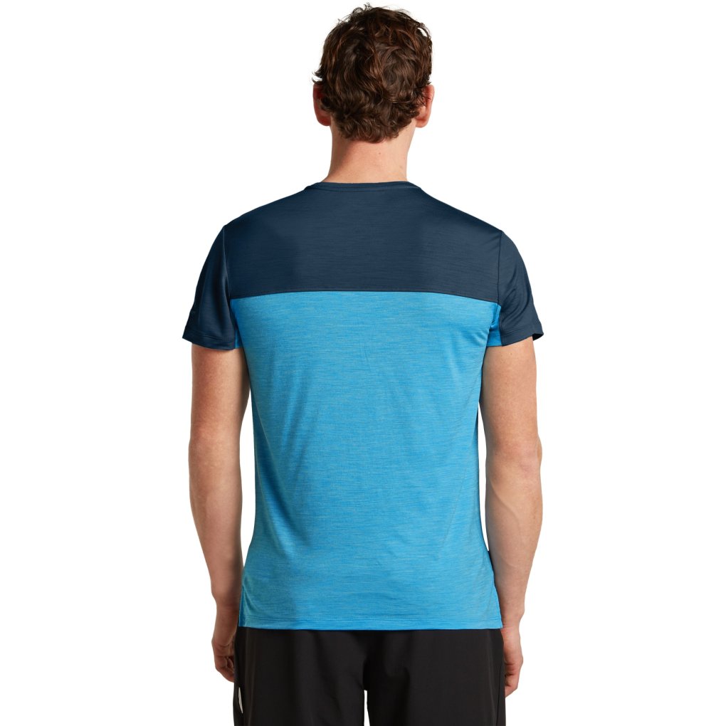 Icebreaker Merino 125 Cool-Lite™ Sphere Short Sleeve Tee Colour Block Men - Arctic/Atlantis
