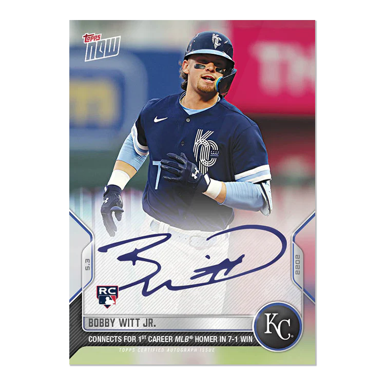 On-Card Auto # to 99 - Bobby Witt Jr. - 2022 MLB TOPPS NOW® Card 119A