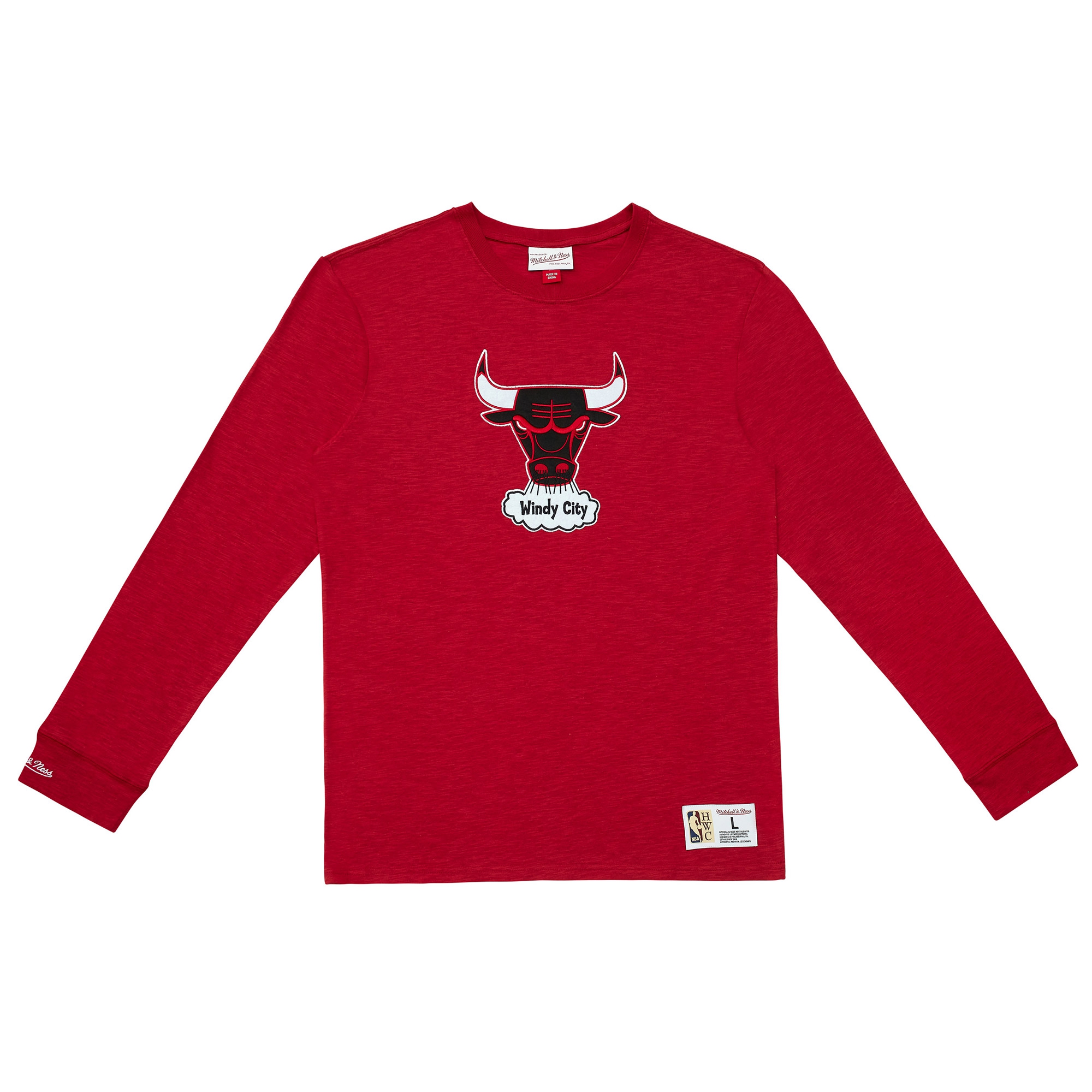 Chicago Bulls Mitchell & Ness Legendary Slub NBA Long Sleeve Shirt Red