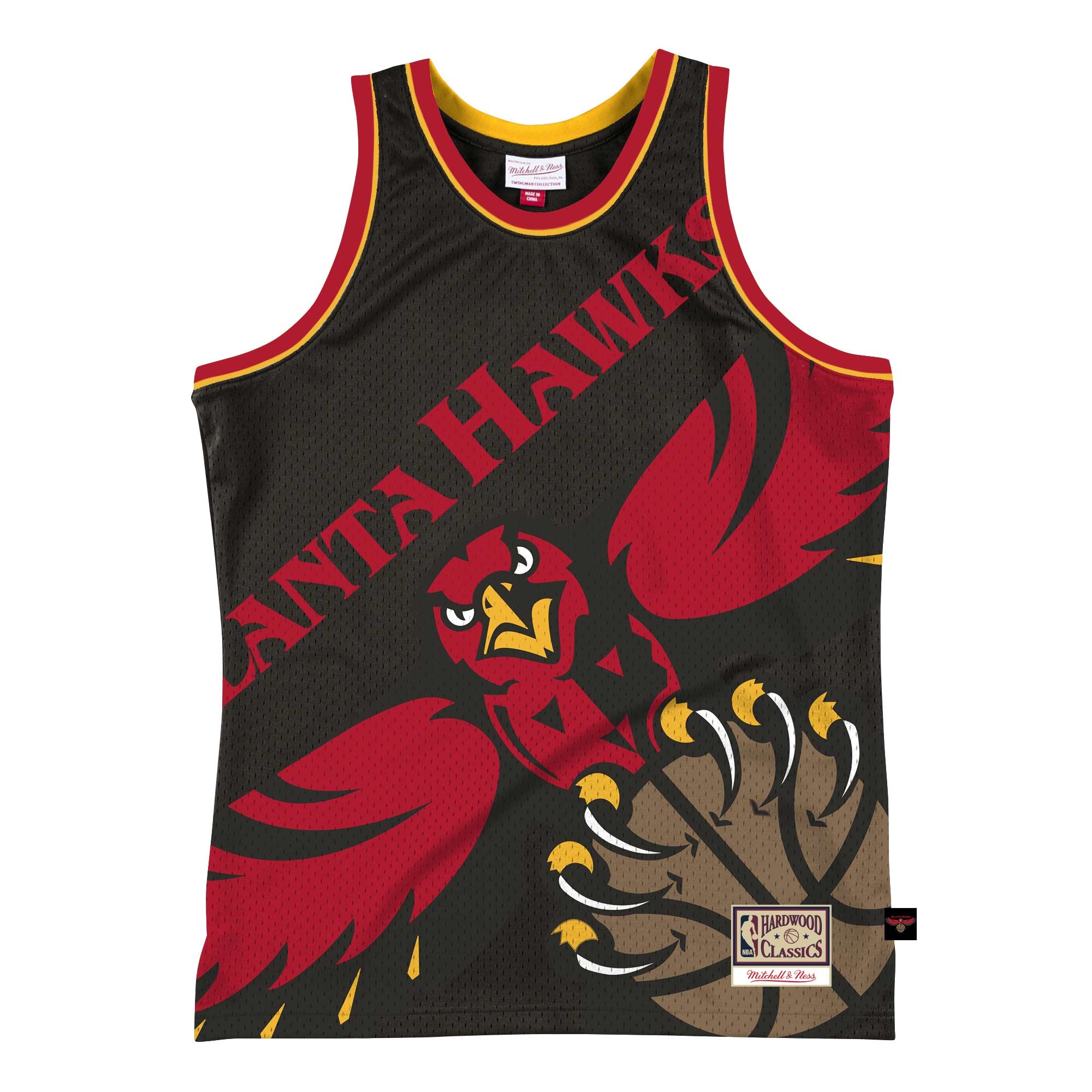 Atlanta Hawks Big Face 2.0 Mitchell & Ness NBA Jersey Black