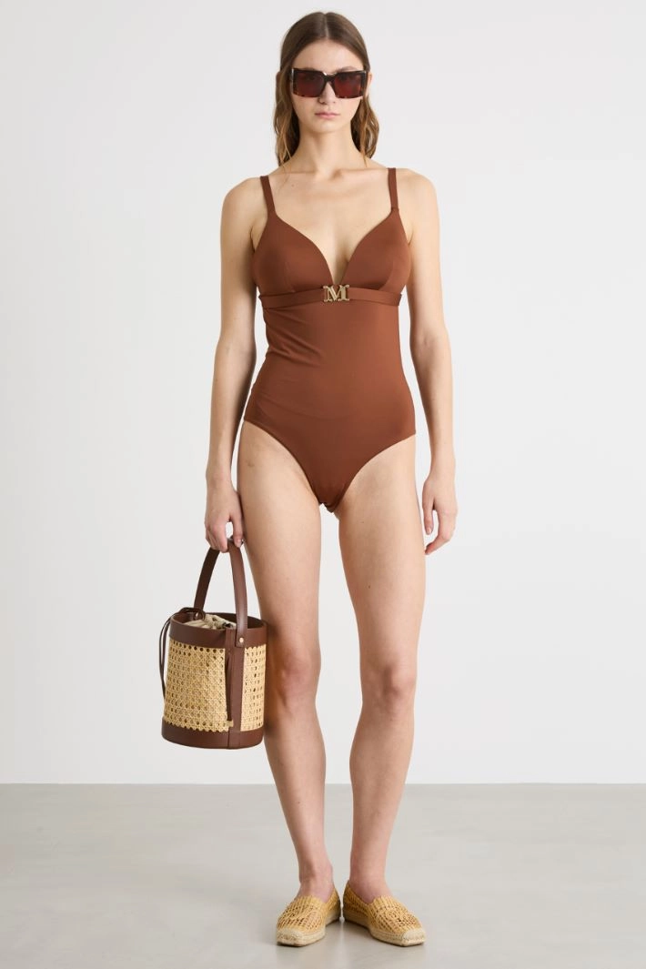 Jersey swimsuit - BROWN
