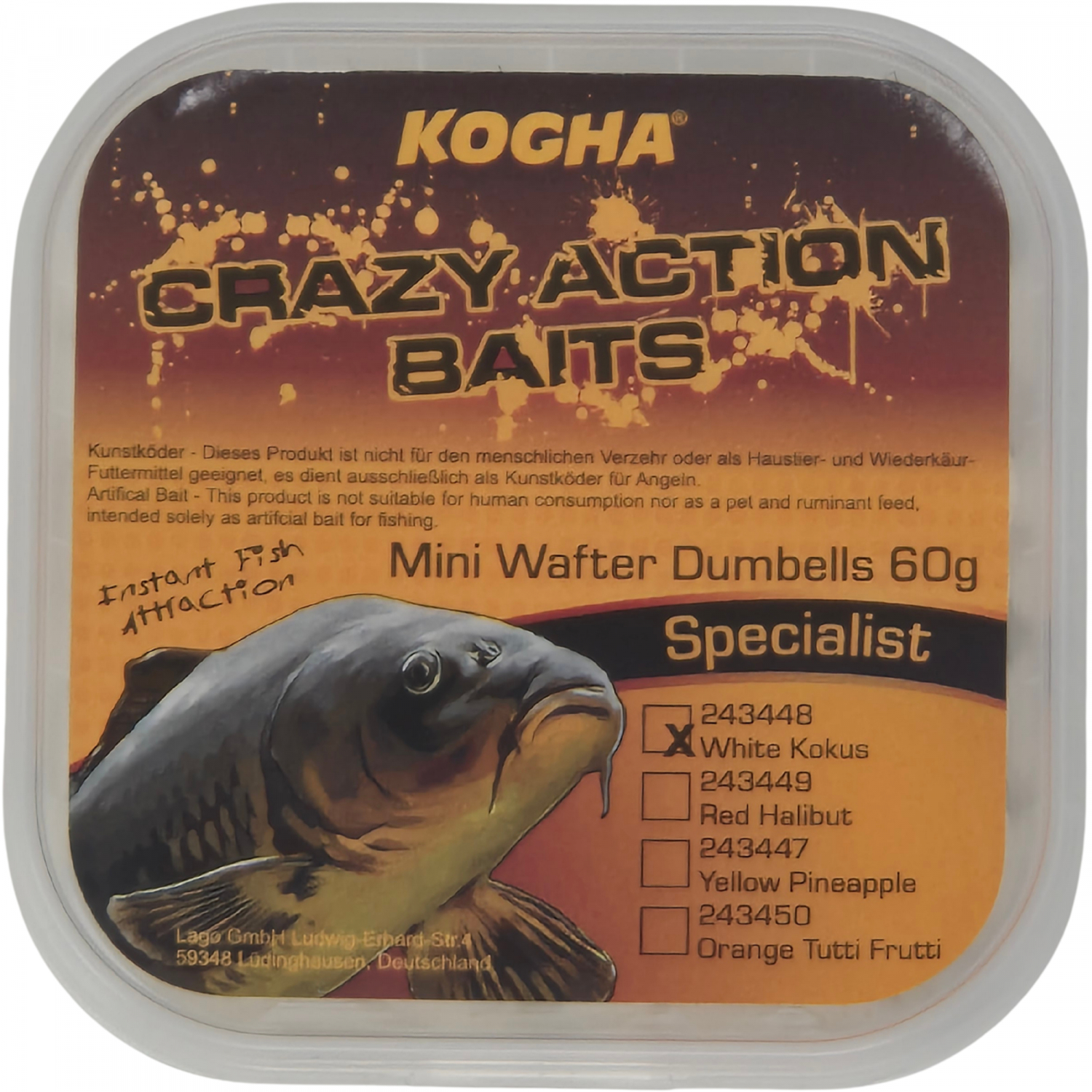 Kogha Crazy Action Baits Mini Wafter Dumbells (Coconut)