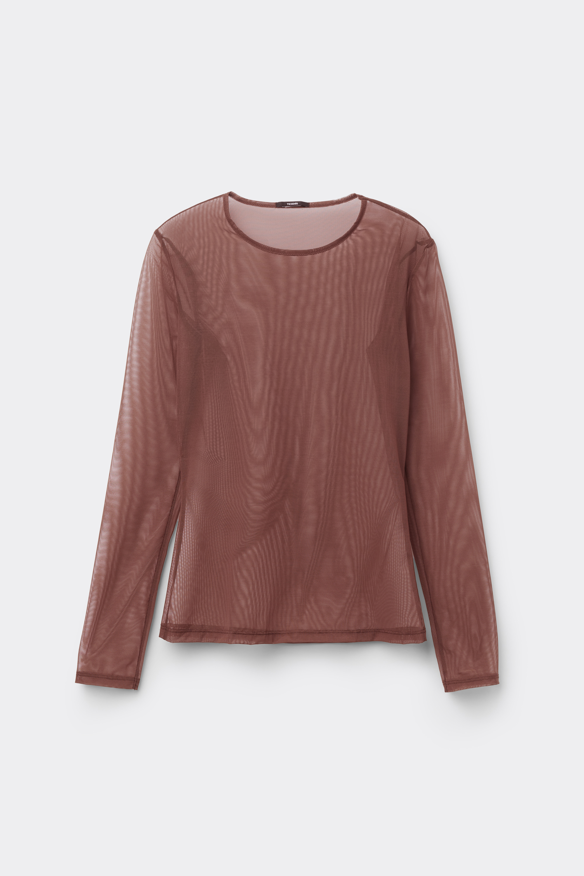 Long Sleeve Crew Neck Tulle Sweater