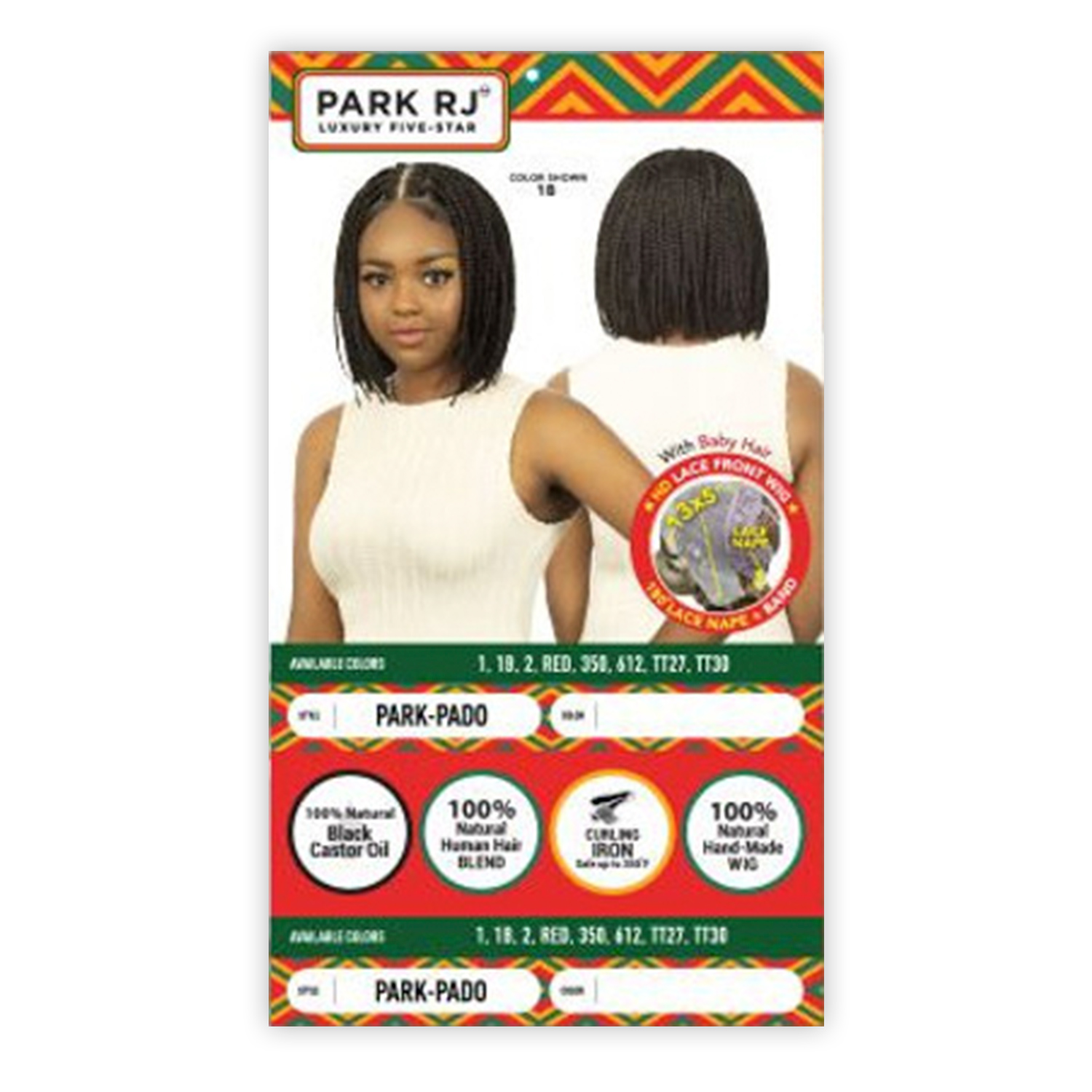 R&B Collection Human Hair Blend HD Braided Lace Front Wig Park RJ Park-Pado