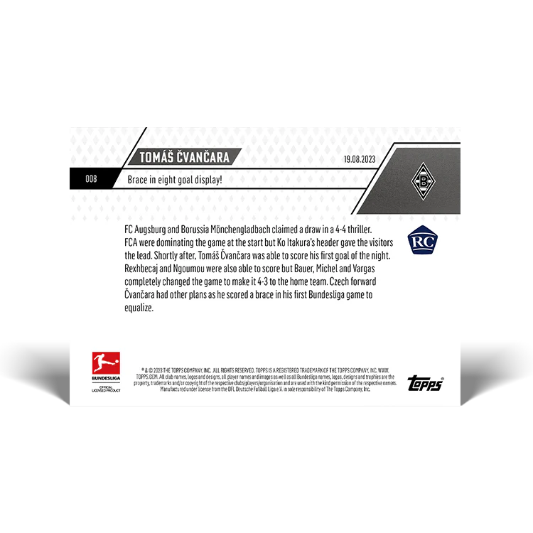 Topps UK - Brace in eight goal display! - Bundesliga TOPPS NOW® Card #8