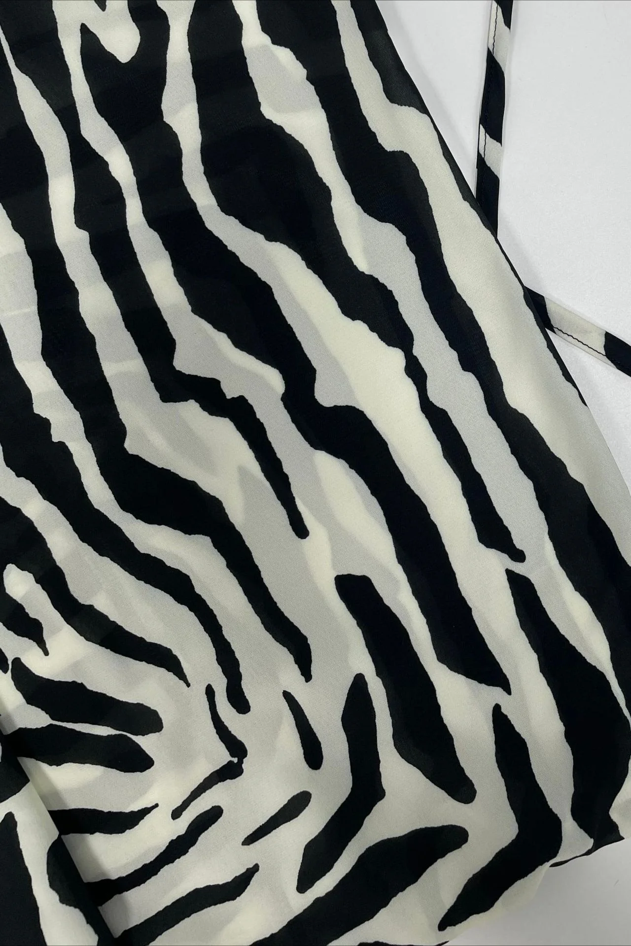 Backless Zebra Sheer Split Maxi Dress