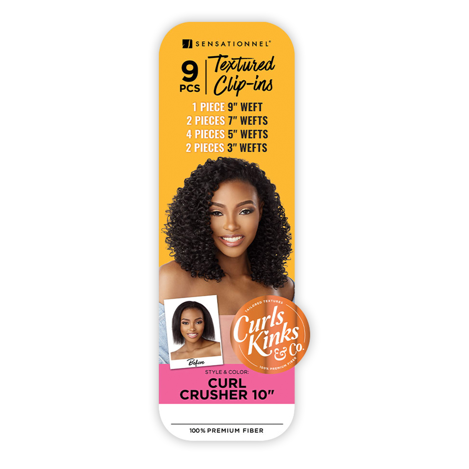 Sensationnel Textured Clip-Ins Weave Curls Kinks N Co Curl Crusher 10