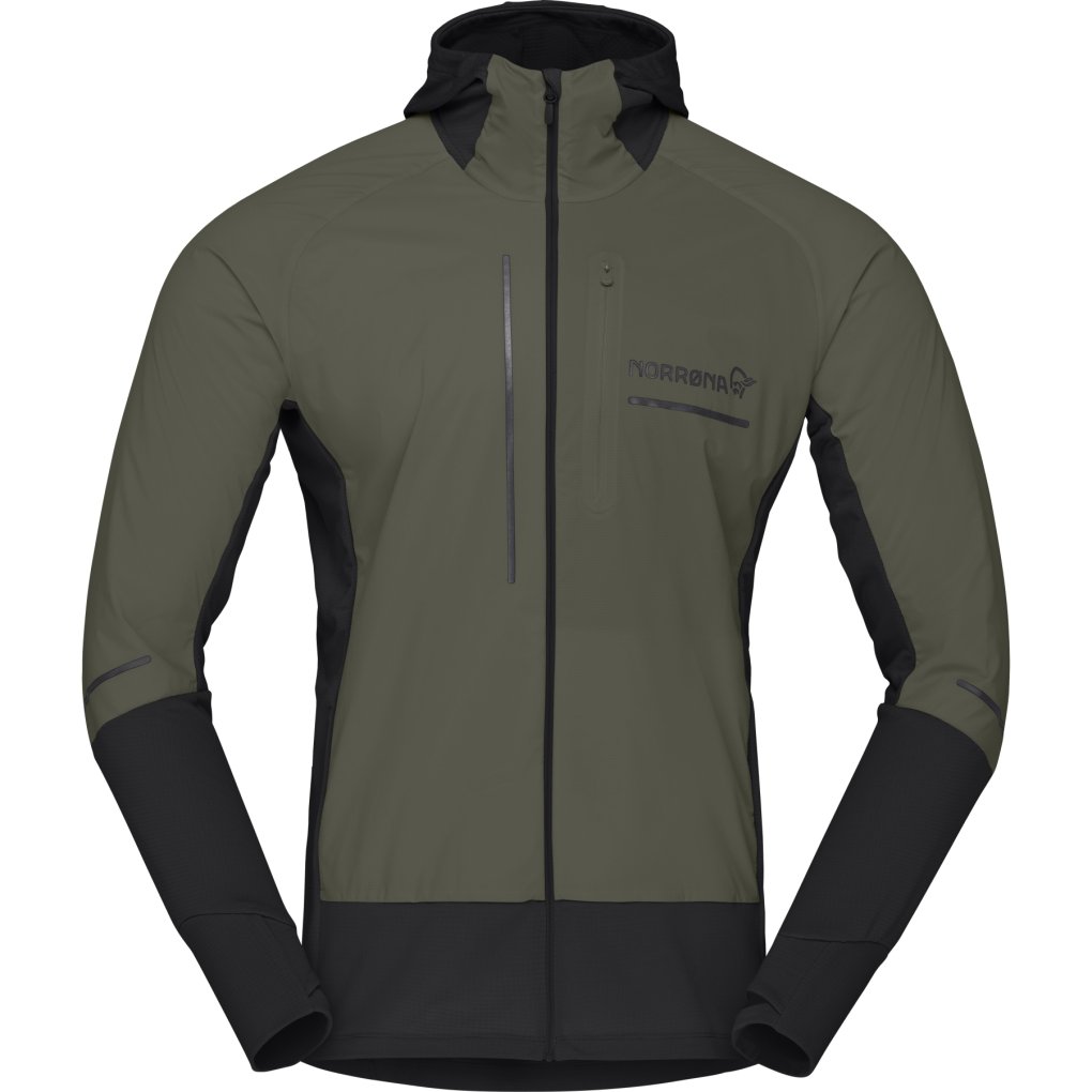Norrona senja Alpha90 Zip Hood Jacket Men - Olive Night