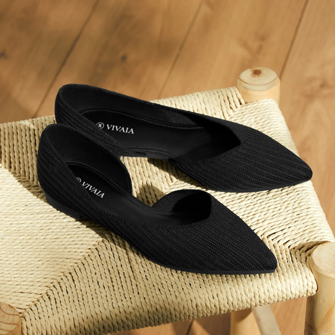Pointed-Toe D'Orsay Flats (Melia)