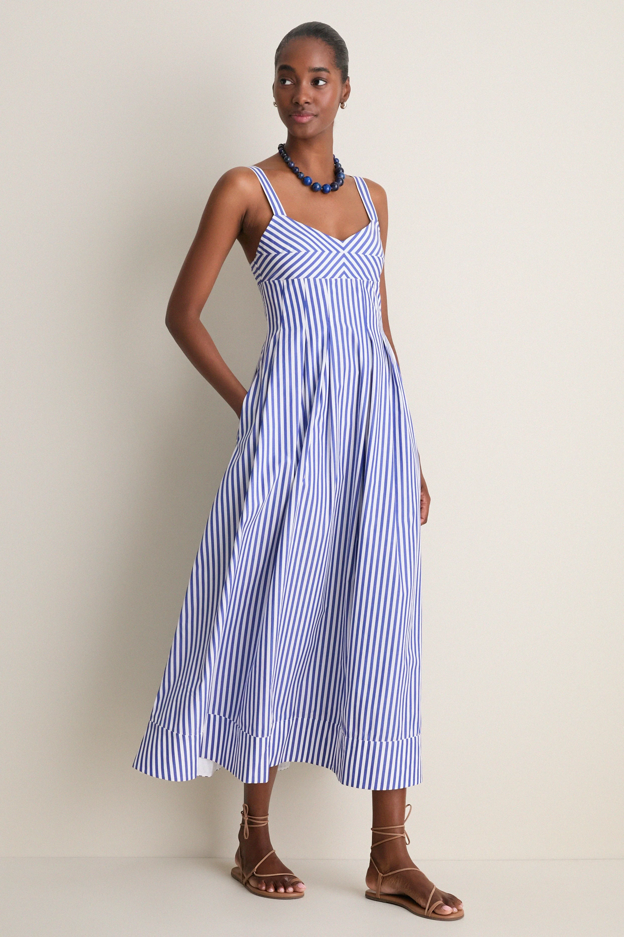 Cobalt and White Madeline Dress