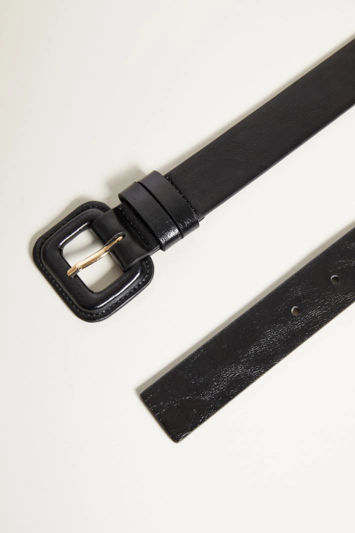 Belt with covered buckle - BLACK