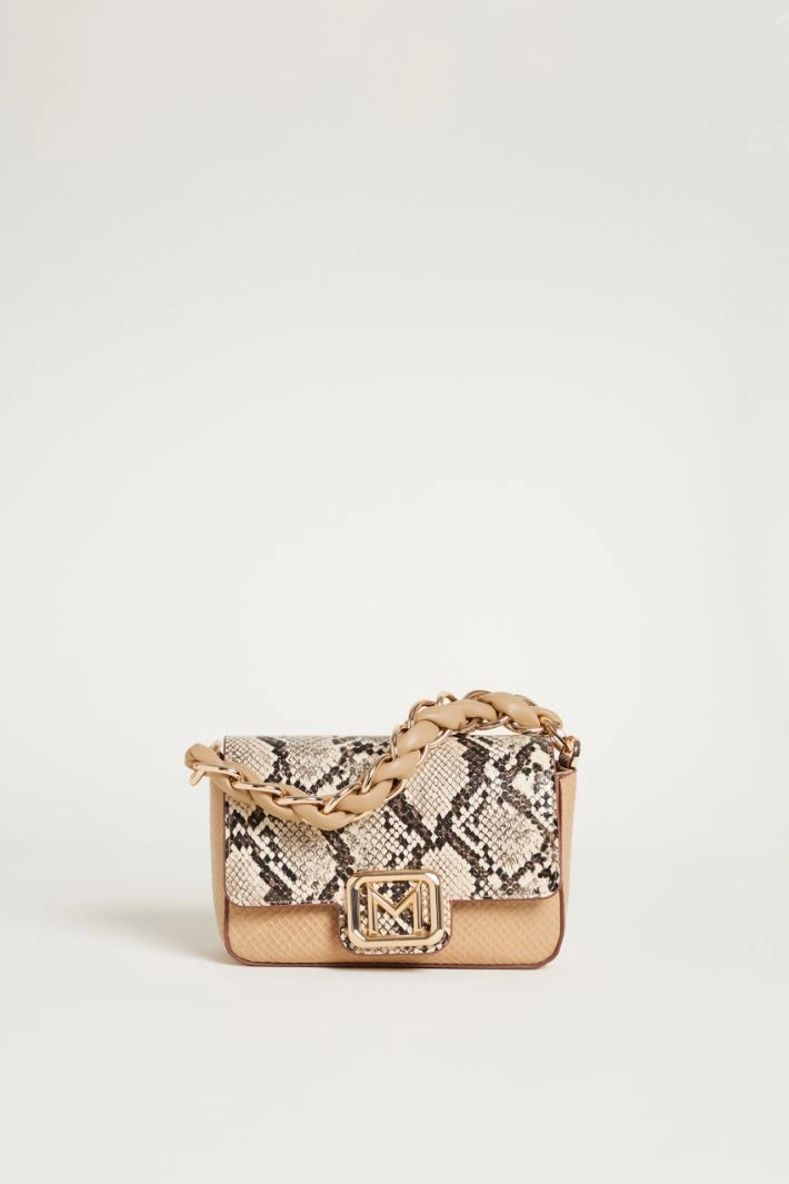 Python-print coated fabric mini bag - ANIMAL