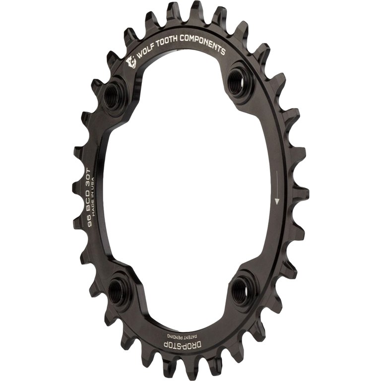 Wolf Tooth Single Chainring 96mm for Shimano M782/M672/M622/M612 - Drop Stop - black