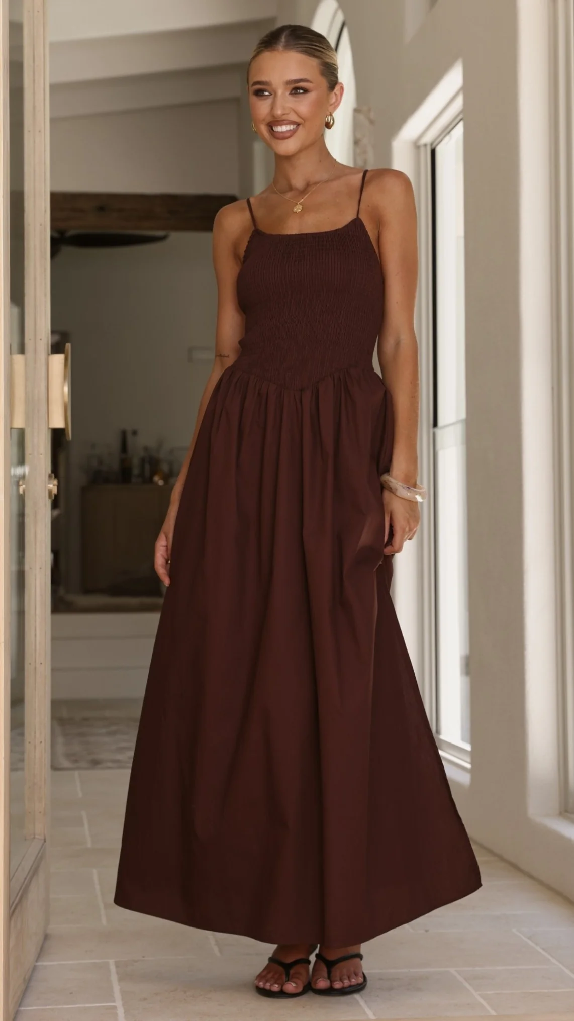 Gena Maxi Dress - Chocolate