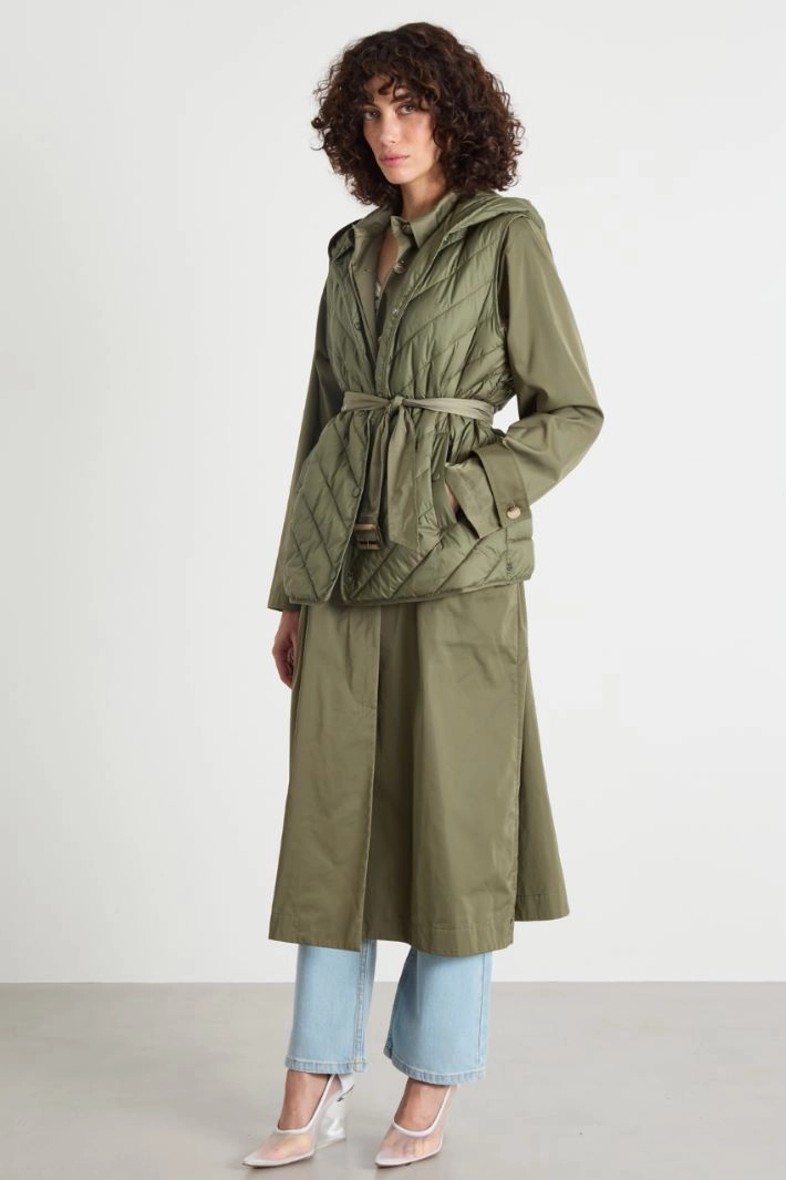 Hooded padded gilet - GREEN