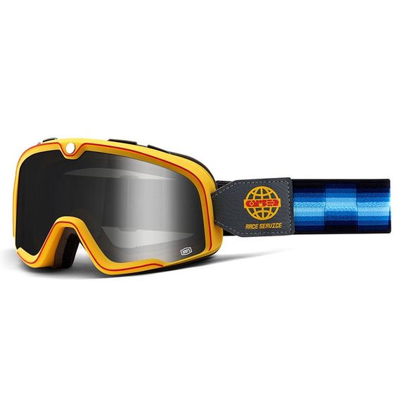 100% BARSTOW Motorcycle Goggles - RACE SERVICE - SILVER IRIDIUM SCREEN - Black / YellowRef: CE1028 / 50000-00008