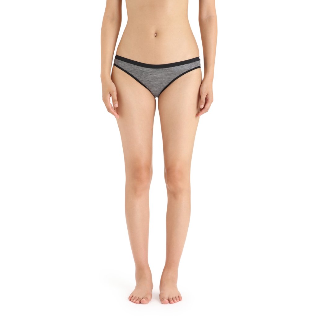 Icebreaker Merino Siren Bikini Briefs Women - Gritstone Heather/Black