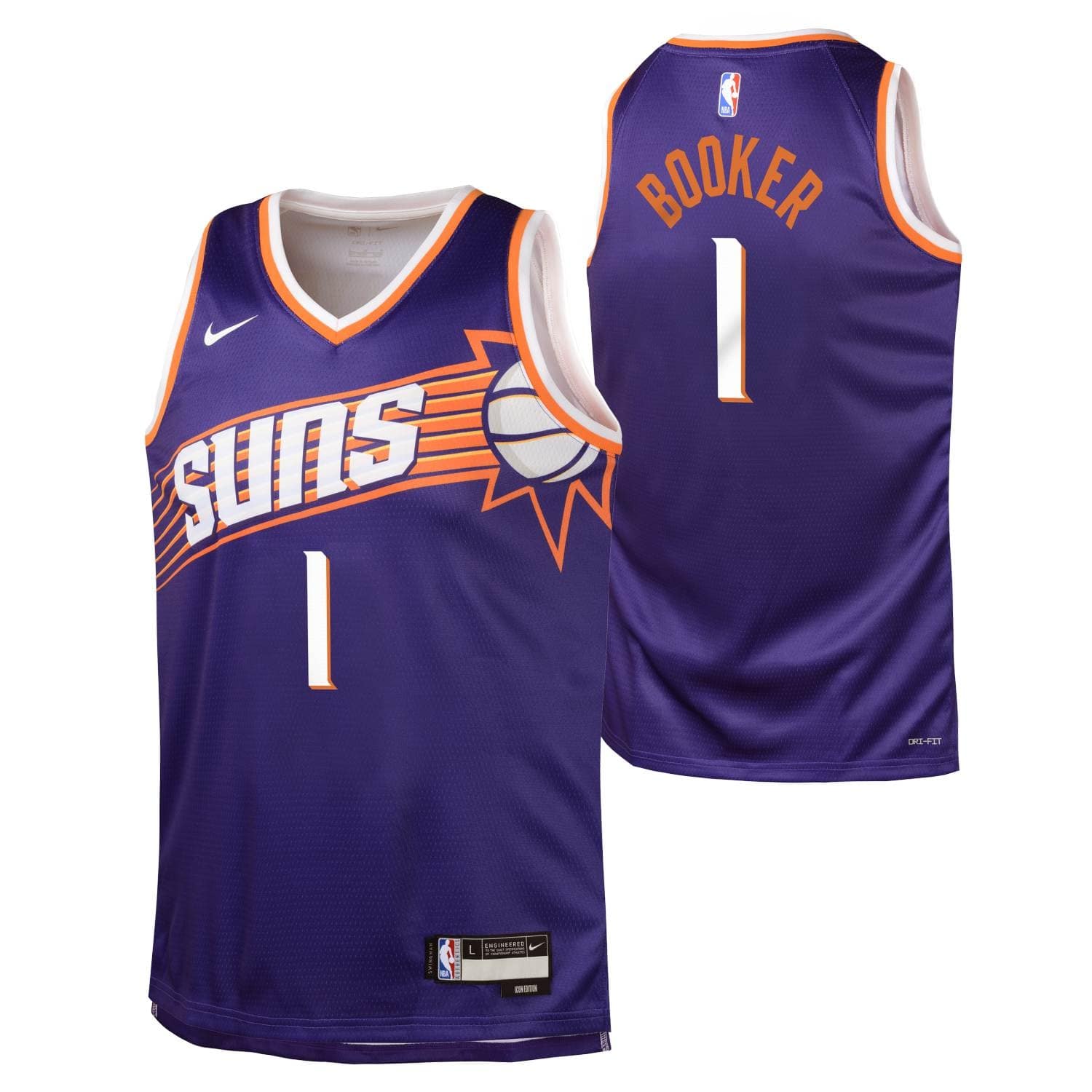 Devin Booker #1 Phoenix Suns Nike Swingman NBA Jersey Purple (YOUTH)