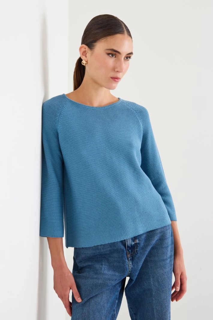 Cotton sweater - LIGHT BLUE
