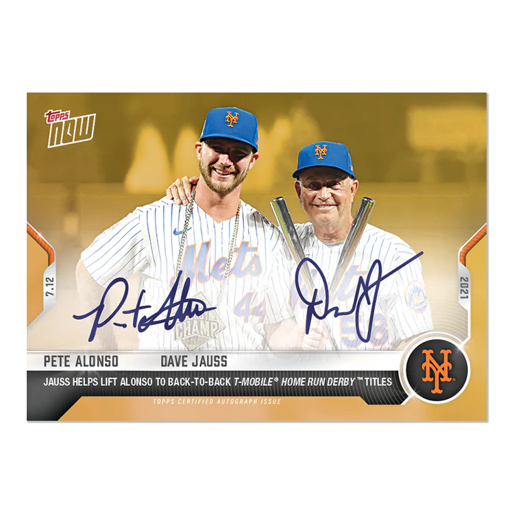 On-Card Auto # to 1 - Pete Alonso / Dave Jauss. - 2021 MLB TOPPS NOW® Card 507D