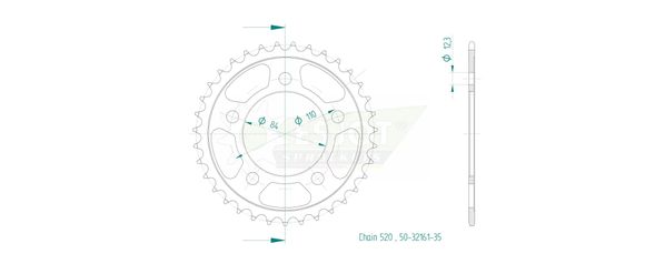 Couronne Esjot 35 dentsHONDA 350 GB 350 S - 2025 - 2026Ref : ESJO00068A / 12113045