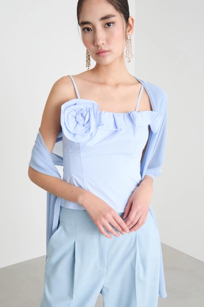 Georgette stole - LIGHT BLUE
