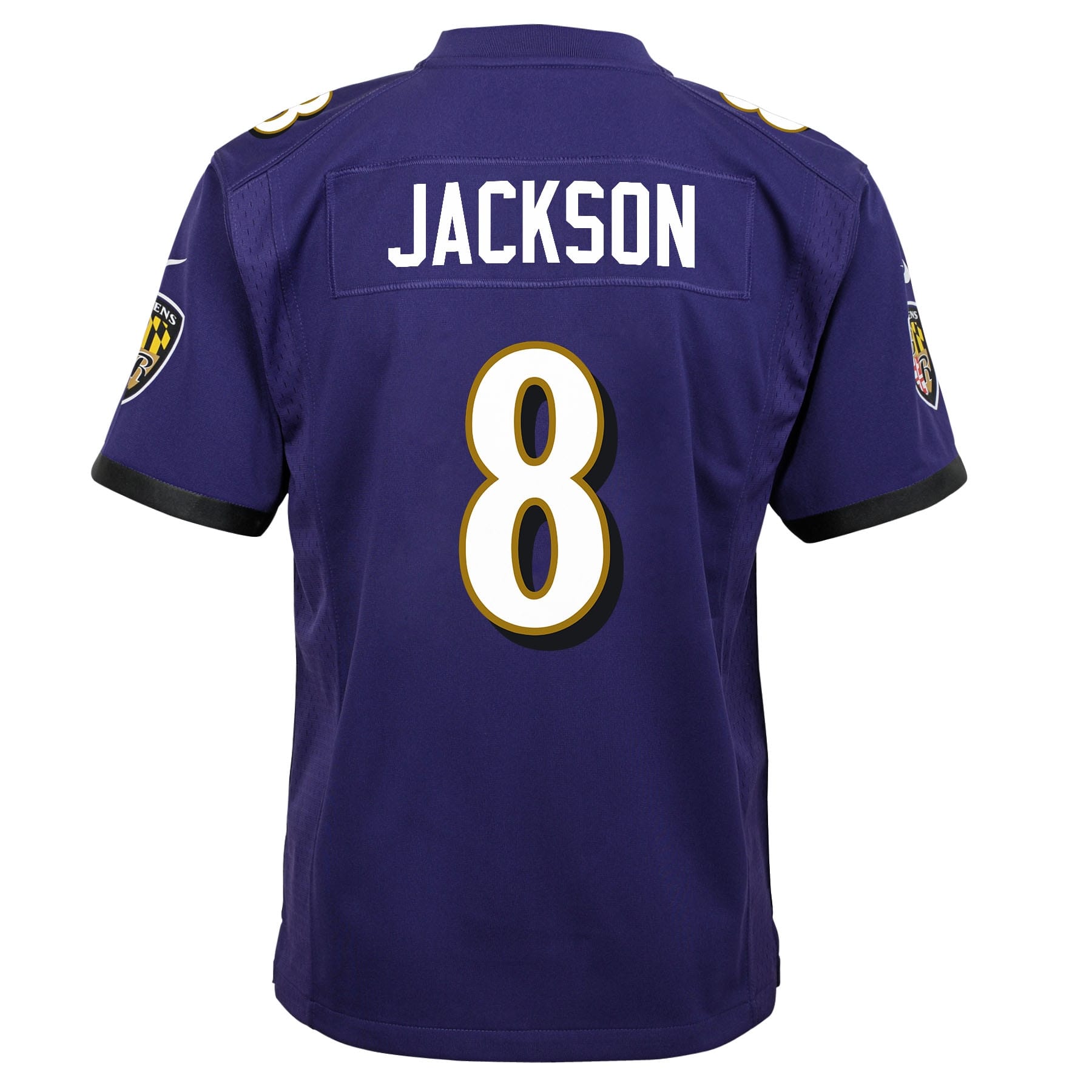 Lamar Jackson #8 Baltimore Ravens Game Youth NFL Jersey Purple (YOUTH)