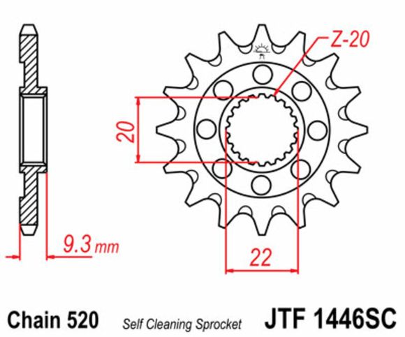 JT. anti-mud steel 1446 - 520Ref: Jtc01096A / 1077256002