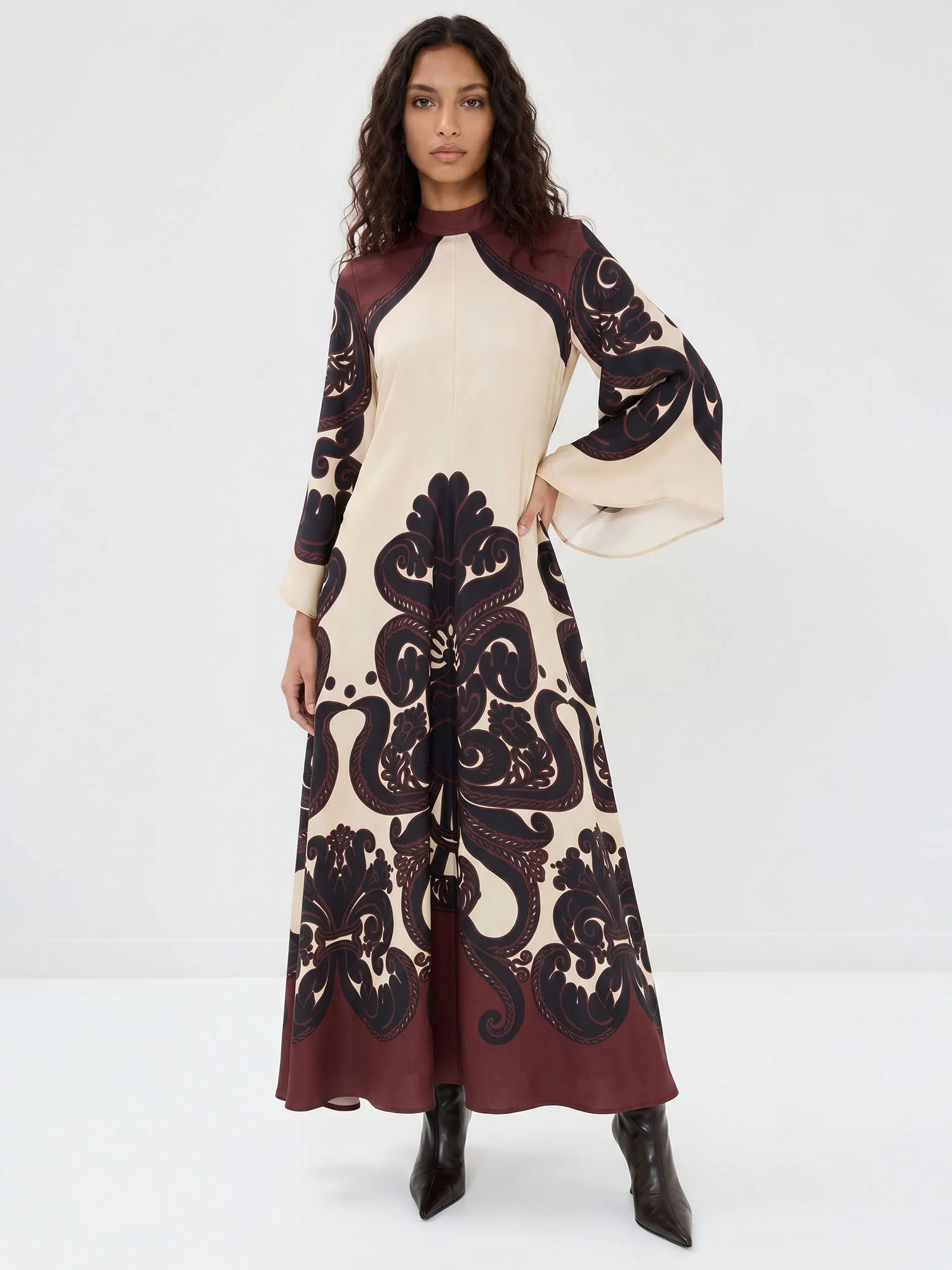 Dramatic Pattern Maxi Dress