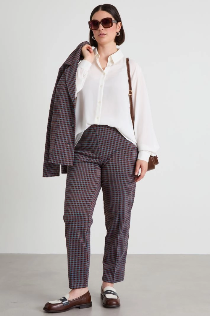 Jacquard jersey trousers - BRICK LIGHT BLUE