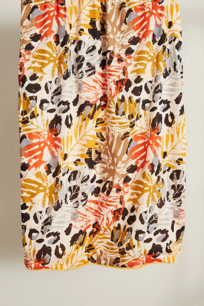 Beach towel with pom poms - YELLOW BEIGE