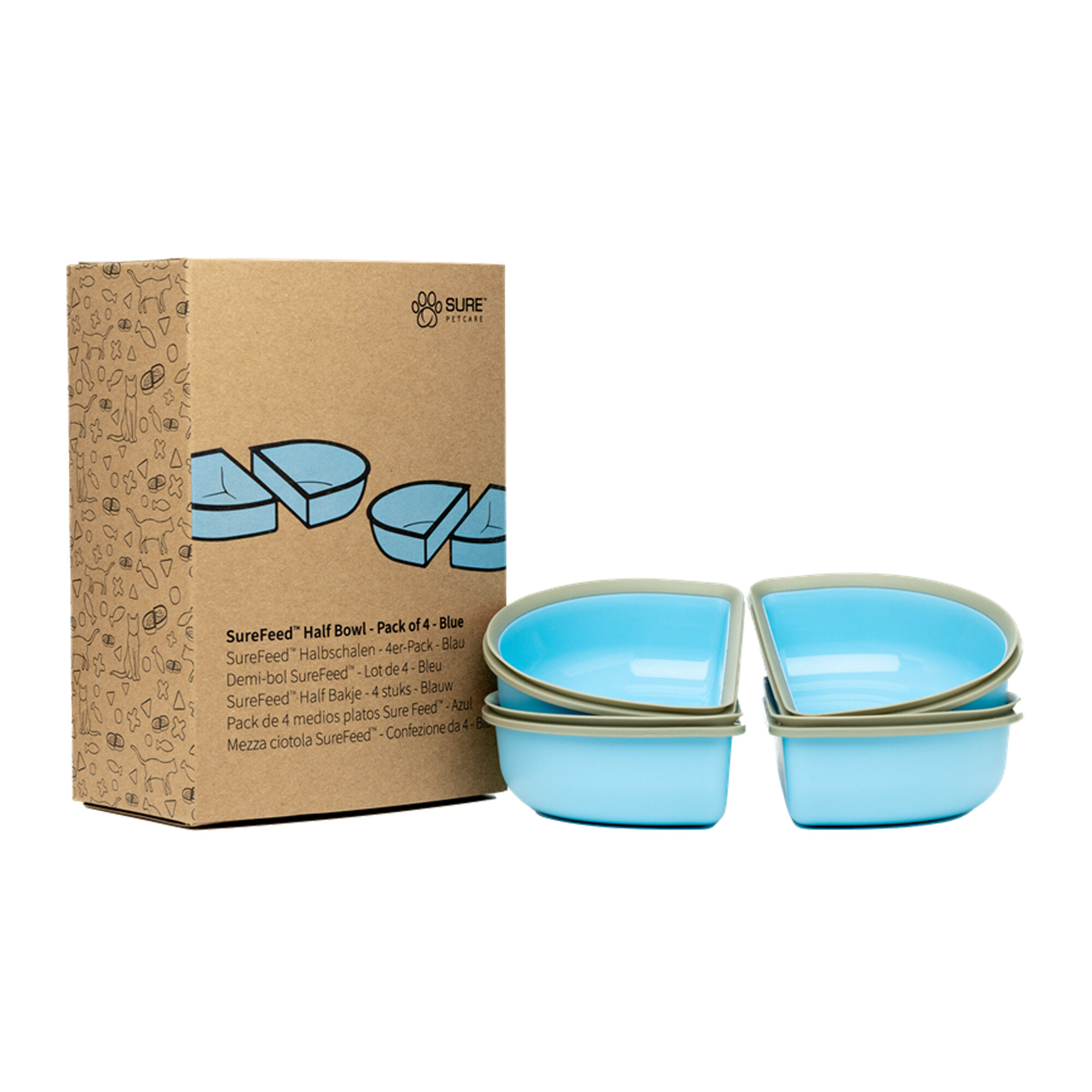 SureFeed Feeding Bowl Half - 4x - Blue