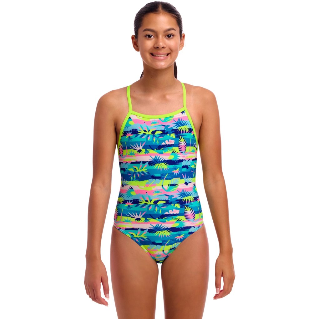 Funkita Tie Me Tight Eco One Piece Swimsuit Girls - Forest Floor