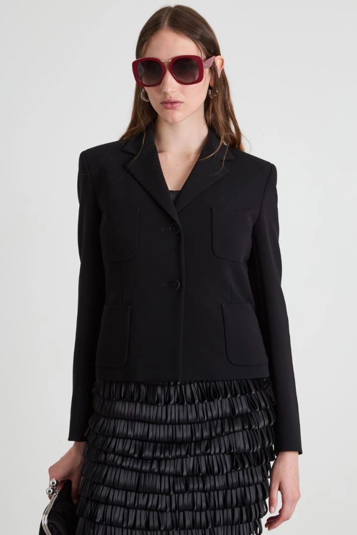 Cady blazer with pockets - BLACK