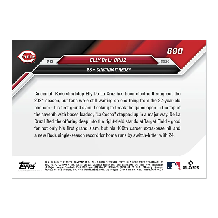 Elly De La Cruz - 2024 MLB TOPPS NOW® Card 690
