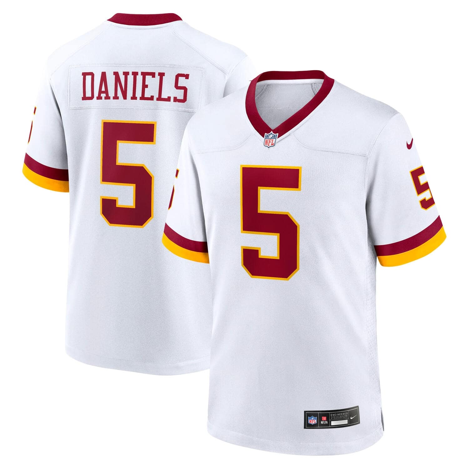 Jayden Daniels #5 Washington Commanders Game NFL Jersey White