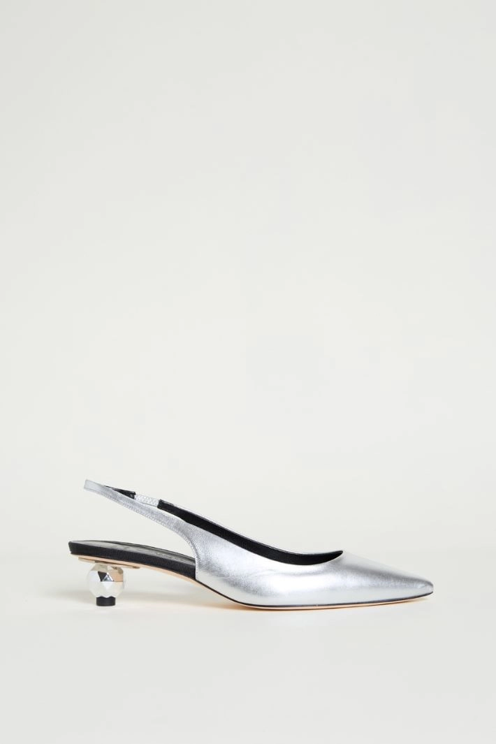 Boule heel slingbacks - SILVER