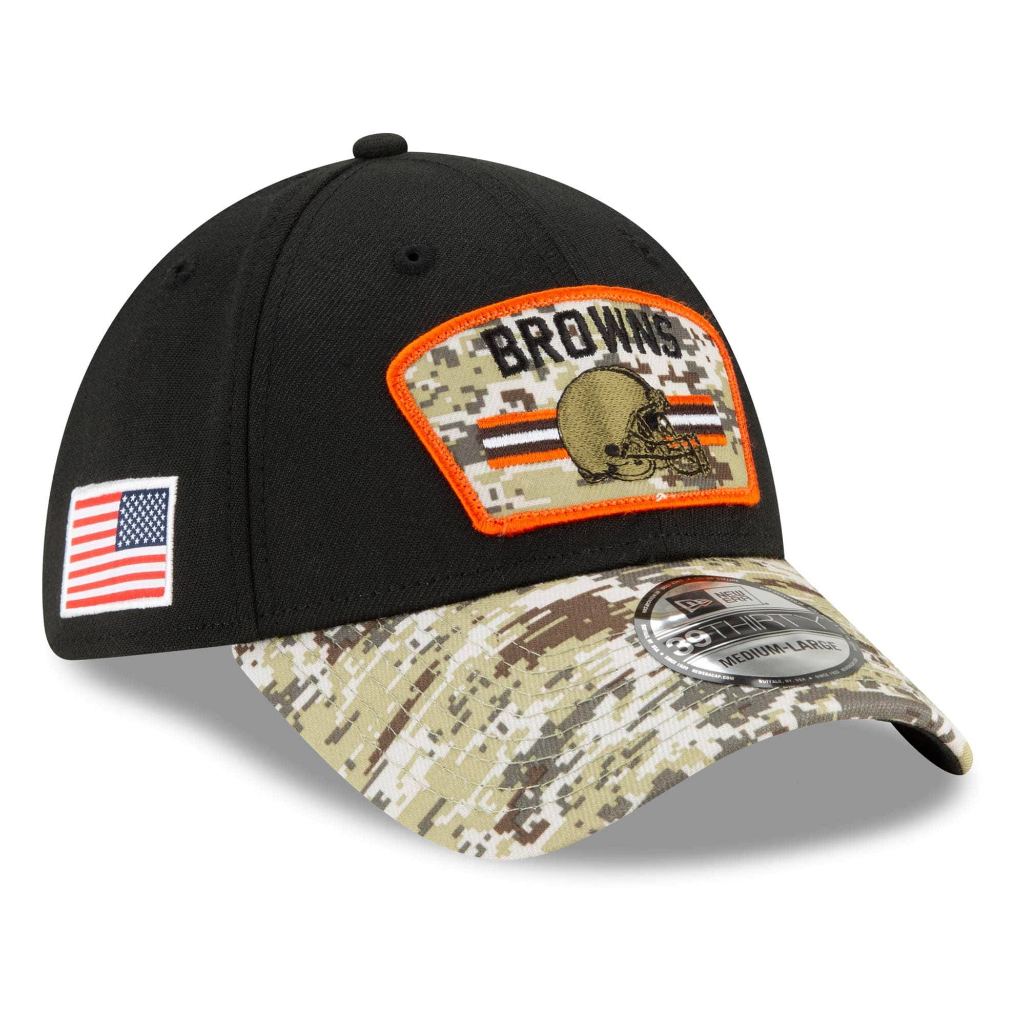 Cleveland Browns 2021 NFL On-Field Salute to Service New Era 39THIRTY Flex Fit Cap