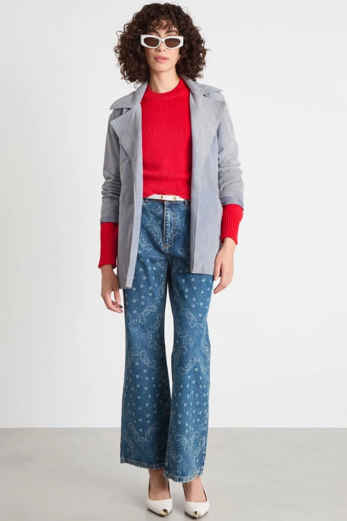 Belted jacket - LIGHT BLUE